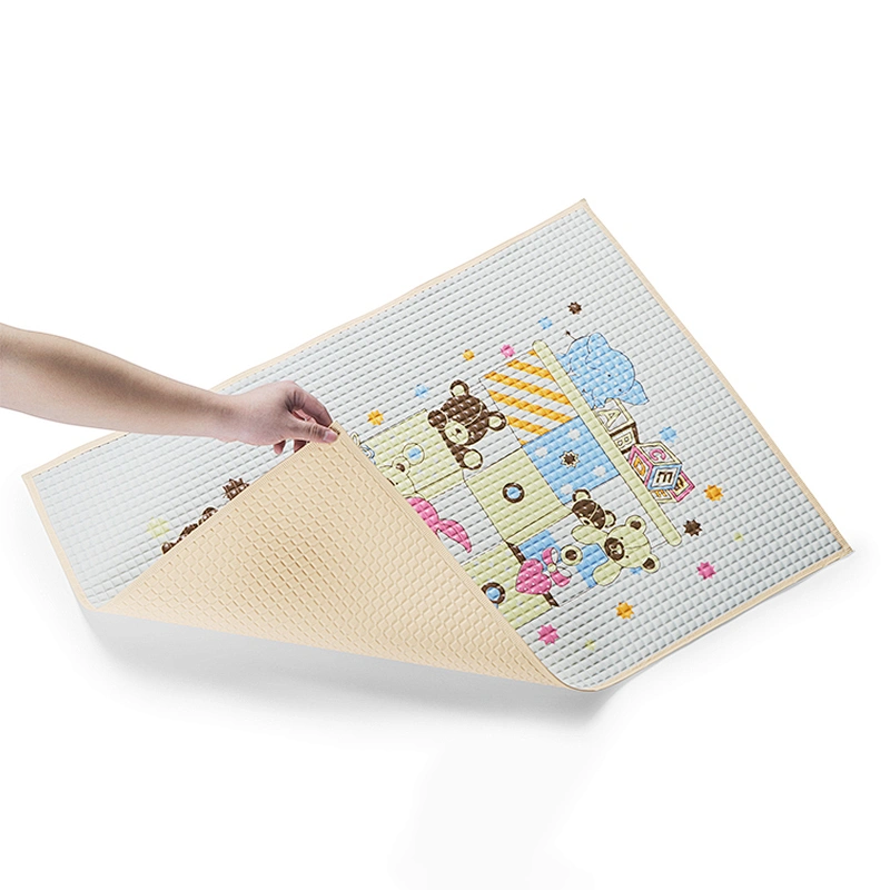 Easy clean cartoon waterproof breathable air filled rubber cot sheet