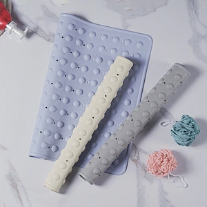 Natural rubber bathroom rubber mat for bathtub floor anti slip bath mat with suction cups