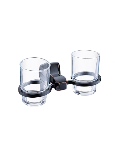 double glass tumbler holder