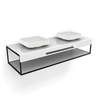 Wall-hung Square Double Basin with cabinet