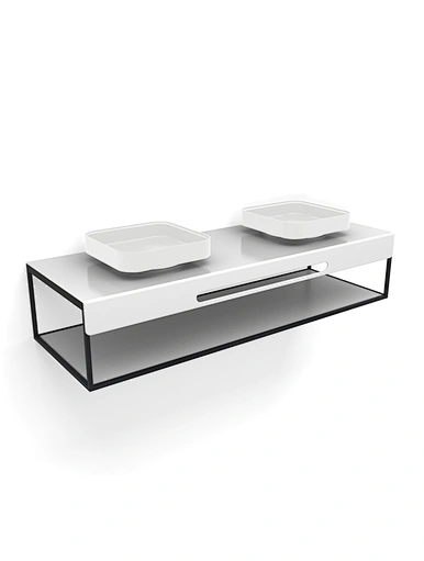 bath cabinet double basin