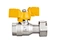Ball valve for gas, male thread/nut, T handle