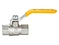 Ball valve for gas, female/female long threads, yellow lever handle