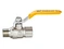 Ball valve for gas, male/female long threads, yellow lever handle