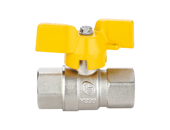 Ball valve for gas, female/female long threads,T handle