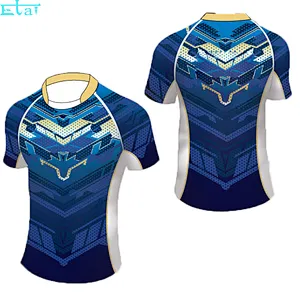 Heavy strong sublimation rugby jersey fabric brazil rugby jersey