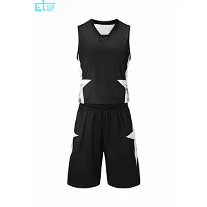 Breathable uniform sublimated reversible basketball jerseys