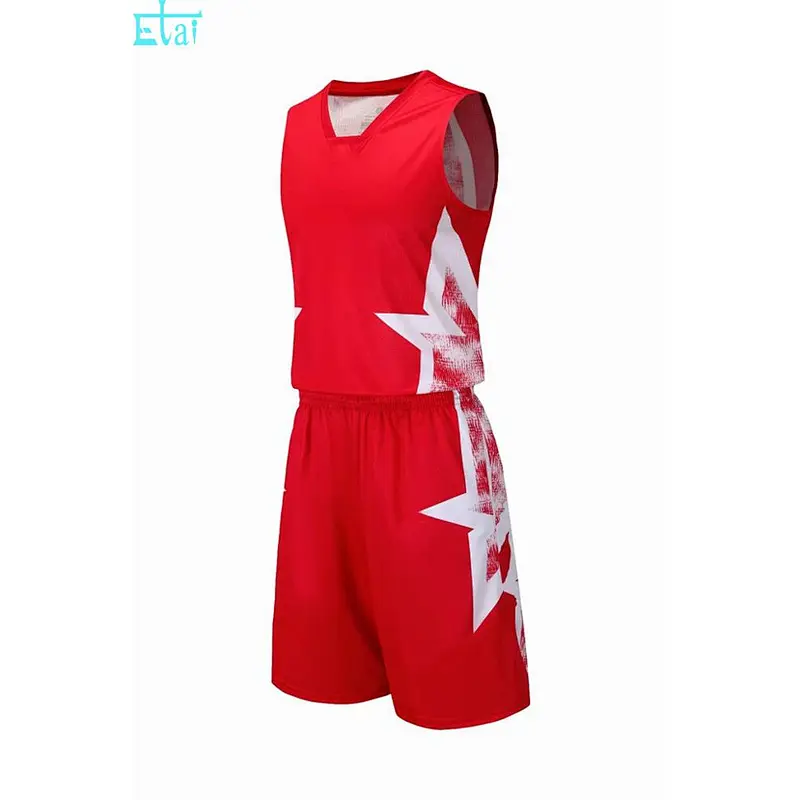 Breathable uniform sublimated reversible basketball jerseys