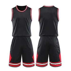 New Design Soft Breathable Quick Dry Red Mens Basketball Uniforms