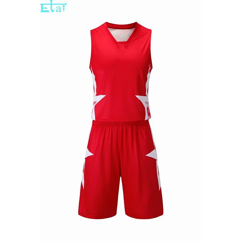 Breathable uniform sublimated reversible basketball jerseys