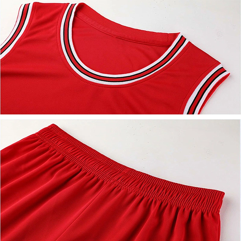 New Design Soft Breathable Quick Dry Red Mens Basketball Uniforms