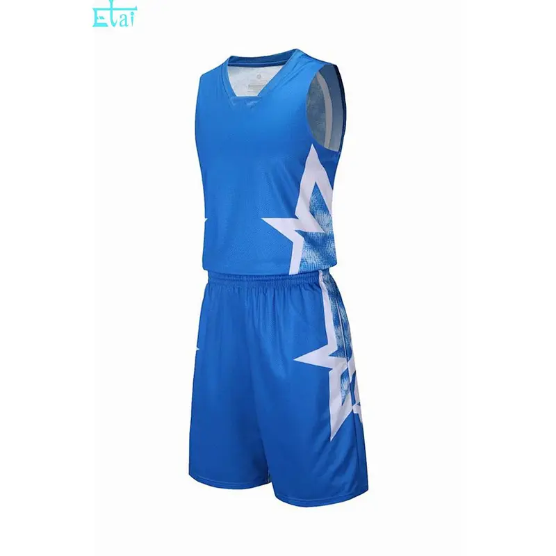 Breathable uniform sublimated reversible basketball jerseys