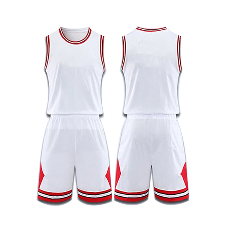New Design Soft Breathable Quick Dry Red Mens Basketball Uniforms