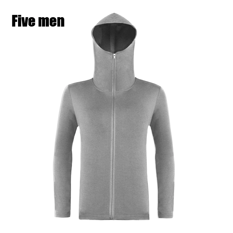 Five men 2020 new fashion zipper hoodie silver ion outdoor sport running jacket women