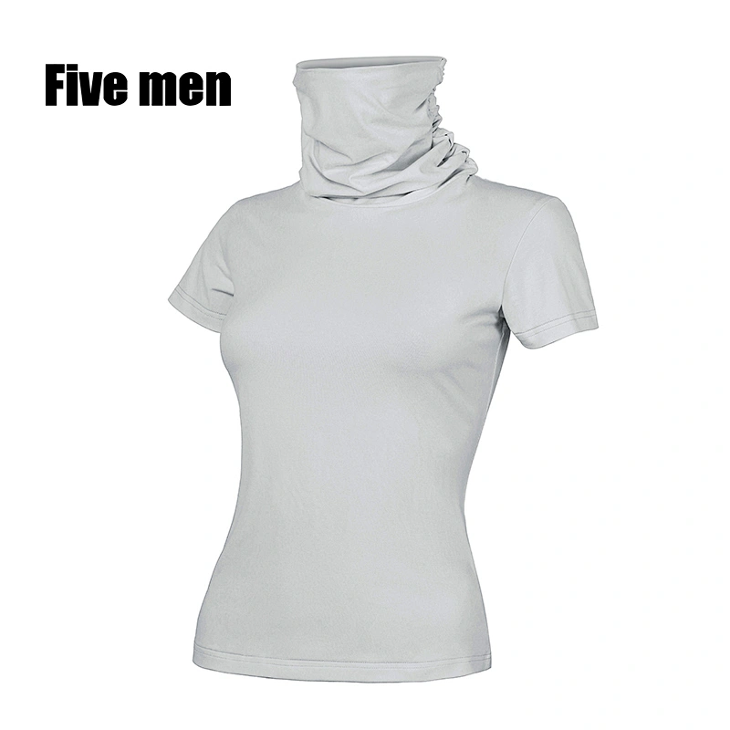 Five men custom cycling face protection cover short sleeve silver ion fabric womens shirts
