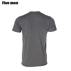 Five men Factory wholesale custom logo t shirt silver ion fabric blank men t-shirt for sale