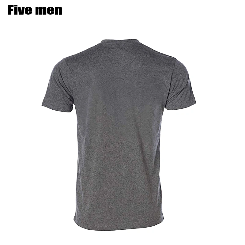 Five men Factory wholesale custom logo t shirt silver ion fabric blank men t-shirt for sale
