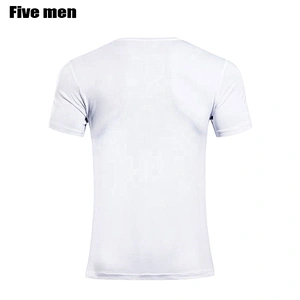 Five men 2020 clothing manufacturers overseas custom printing silver ion white tshirt