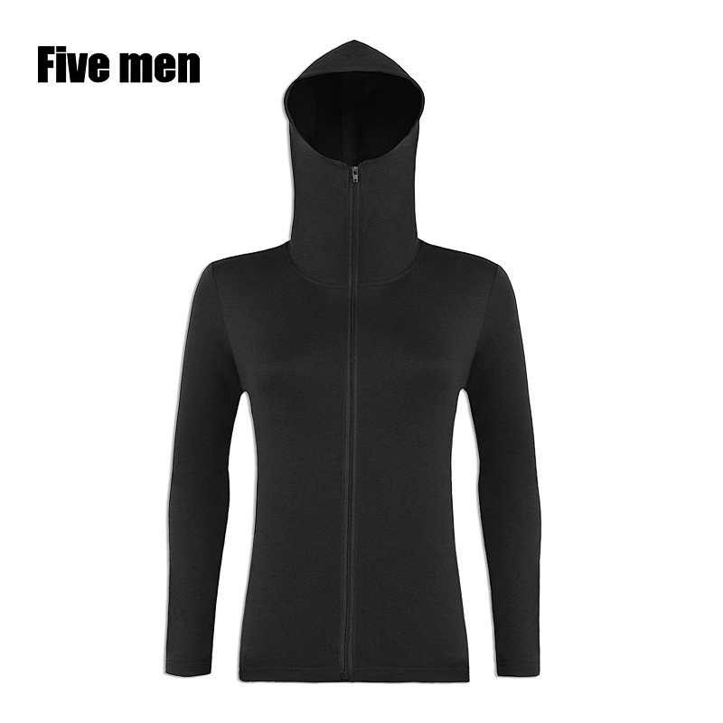 Five men 2020 new fashion zipper hoodie silver ion outdoor sport running jacket women