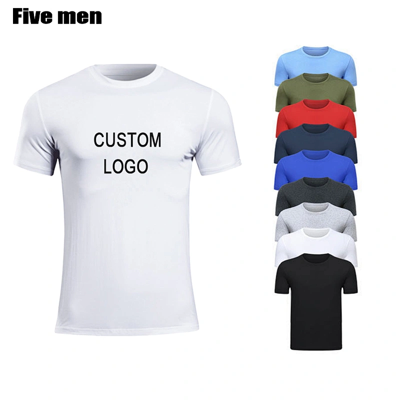 Five men 2020 clothing manufacturers overseas custom printing silver ion white tshirt
