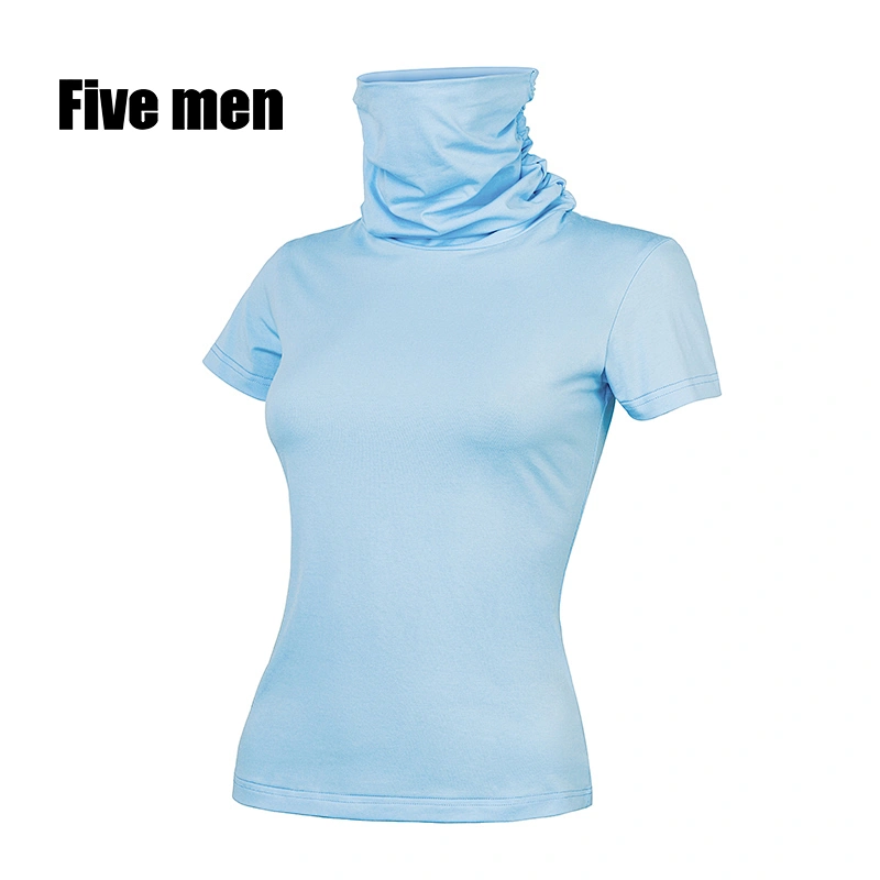Five men custom cycling face protection cover short sleeve silver ion fabric womens shirts