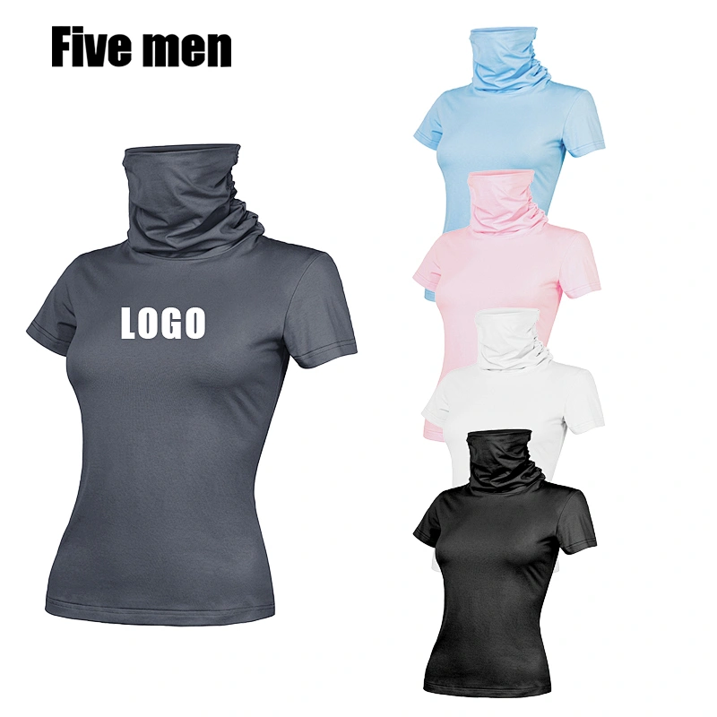 Five men custom cycling face protection cover short sleeve silver ion fabric womens shirts