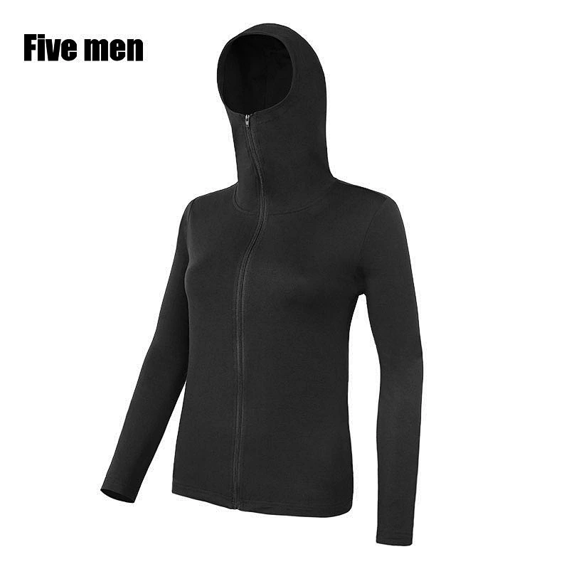 Five men 2020 new fashion zipper hoodie silver ion outdoor sport running jacket women