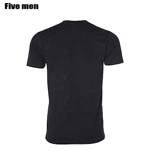 Five men Factory wholesale custom logo t shirt silver ion fabric blank men t-shirt for sale