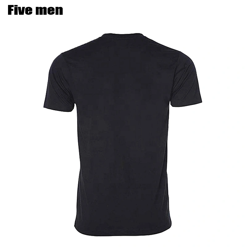 Five men Factory wholesale custom logo t shirt silver ion fabric blank men t-shirt for sale