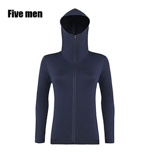 Five men 2020 new fashion zipper hoodie silver ion outdoor sport running jacket women