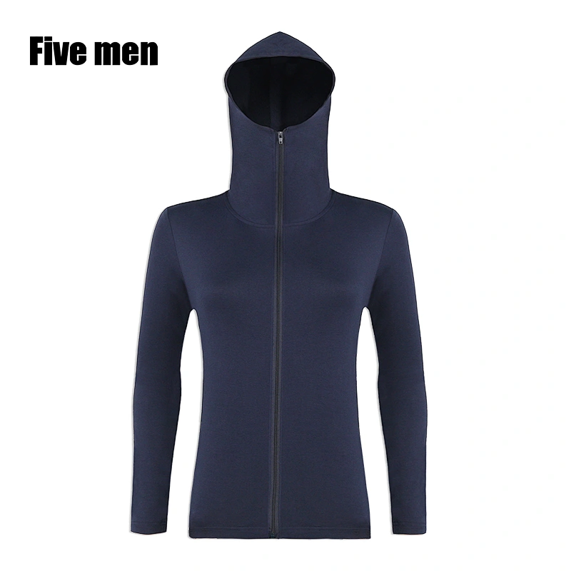Five men 2020 new fashion zipper hoodie silver ion outdoor sport running jacket women