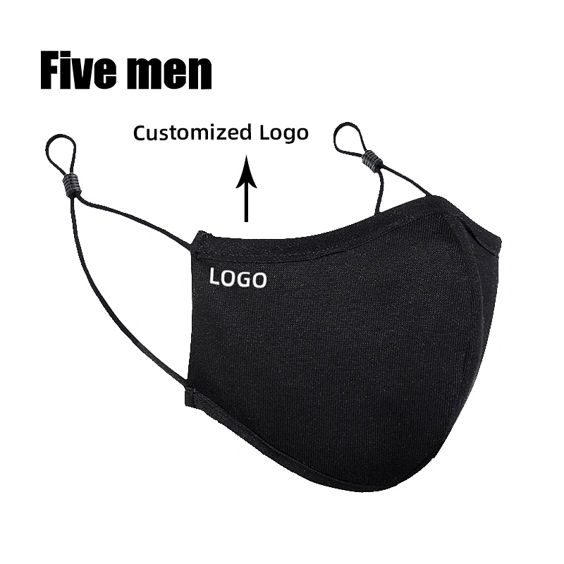 Five Men Personalized Custom Logo Party Mouth Cover Silver Ion Breathable Washable Cotton Fabric Mouth Cover