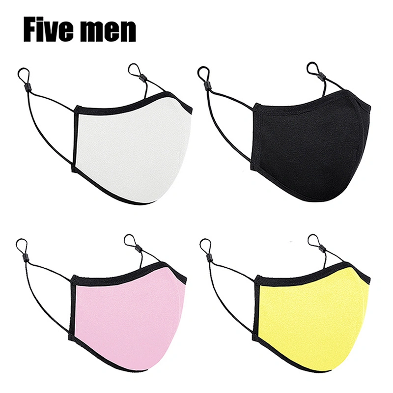 Five men custom wholesale reusable popular printed silver ion cotton face cover