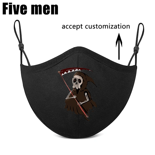 Five men wholesale silver ion printed halloween party children face cover