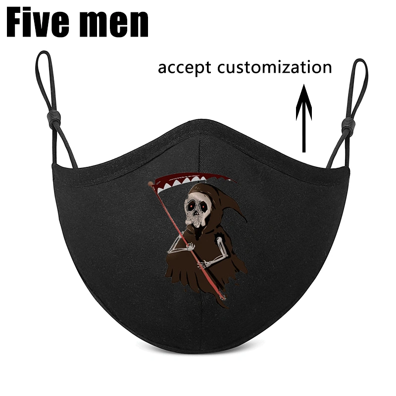 Five men wholesale silver ion printed halloween party children face cover