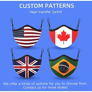 Five men customized logo custom reusable sublimation face cover for kids party