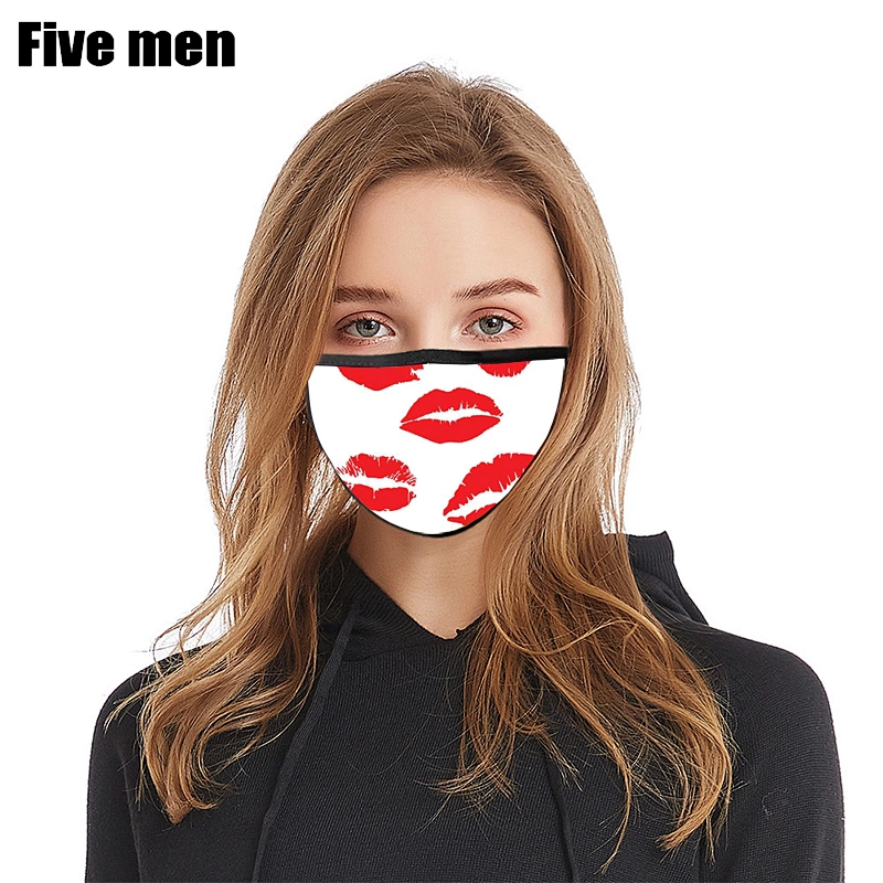 Five men custom print party logo washable reusable cloth sublimation face cover