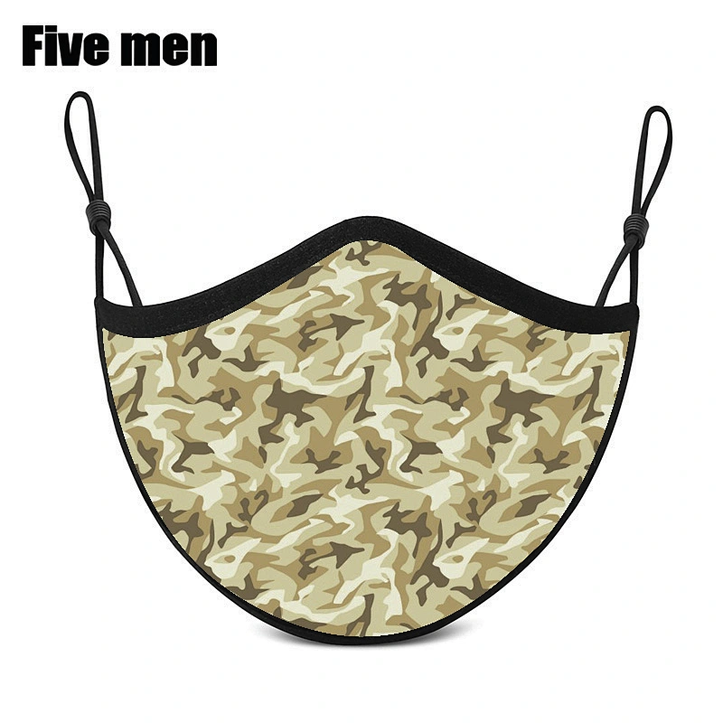 Five Men Personalized Custom Logo Party Mouth Cover Silver Ion Breathable Washable Cotton Fabric Mouth Cover