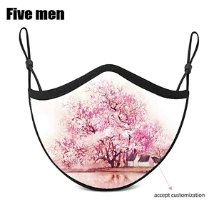 Five men customized logo custom reusable sublimation face cover for kids party