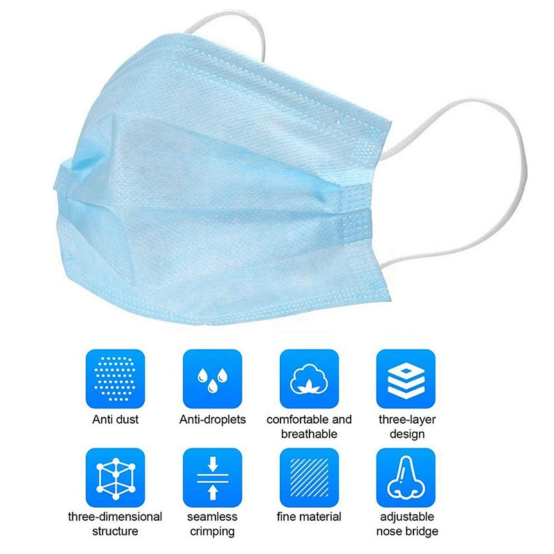 General Supplies Disposable 3ply faceshield Earloop Virus face protection Face Mask In Stock