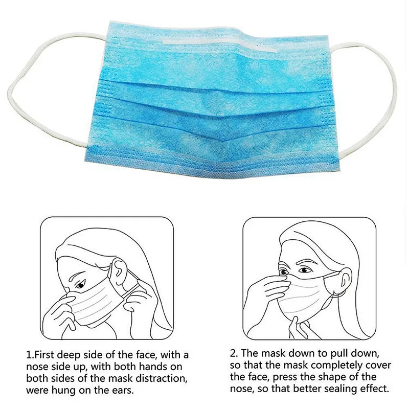 General Supplies Disposable 3ply faceshield Earloop Virus face protection Face Mask In Stock