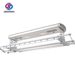 Disinfection Kiln-dried Folding Stand Wall Rack Retractable Ceiling Clothes Hanger With Led Lighting