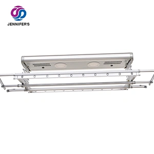 Disinfection Kiln-dried Folding Stand Wall Rack Retractable Ceiling Clothes Hanger With Led Lighting