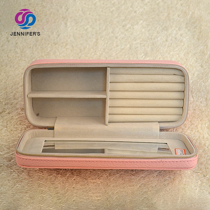 Wholesale Set Leather Custom Logo Printed personalized Clear Girls Jewelry Packaging Box Luxury Gift Box with mirror for sale