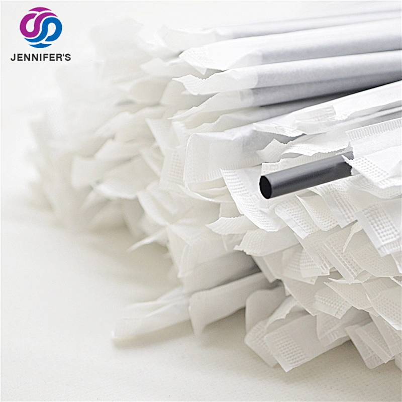 Factory Individual 100% biodegradable food grade drinking straw PLA straws with paper pack