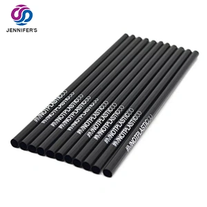 Factory price 5mm 6mm 7mm 8mm 10mm 12mm Custom Size black biodegradable PLA drinking straight straws