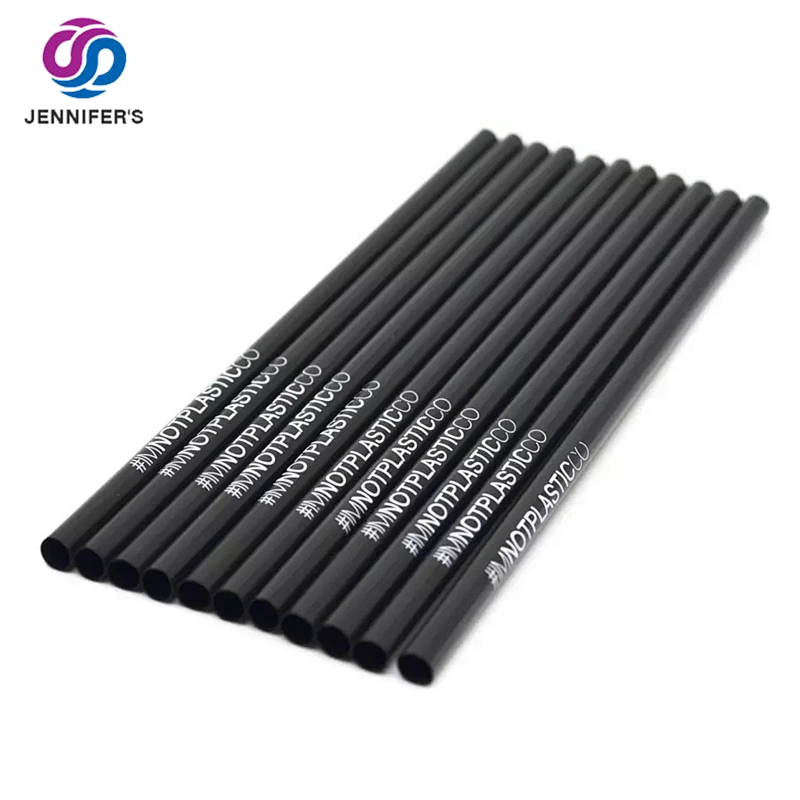 Factory price 5mm 6mm 7mm 8mm 10mm 12mm Custom Size black biodegradable PLA drinking straight straws