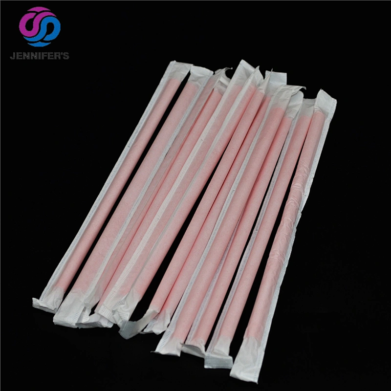 Eco-friendly Compostable Biodegradable Straight PLA Drinking Straw with paper pack