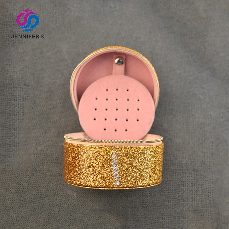 Wholesale fashion Color custom round wooden jewelry box gold packaging box