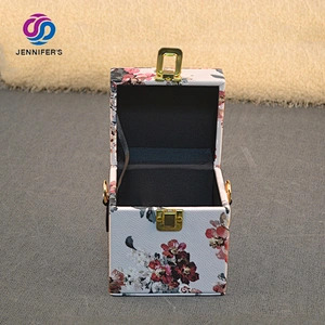 Custom Portable Jewelry Organizer jewelry packaging Storage Box gift Folding Makeup Organizer Cosmetic Boxes With chain